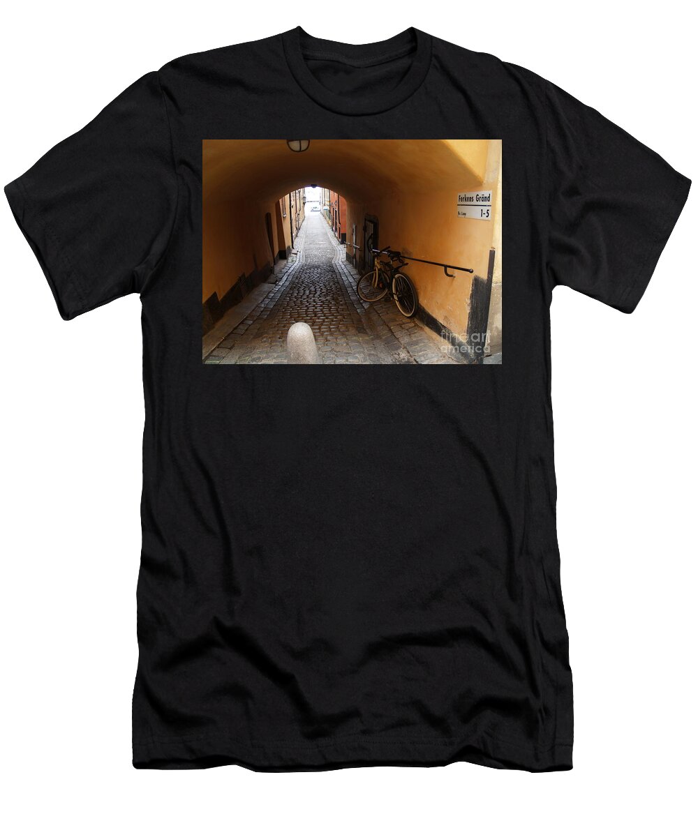 Bicycle T-Shirt featuring the photograph Bicycle in Tunnel by Robin Pedrero