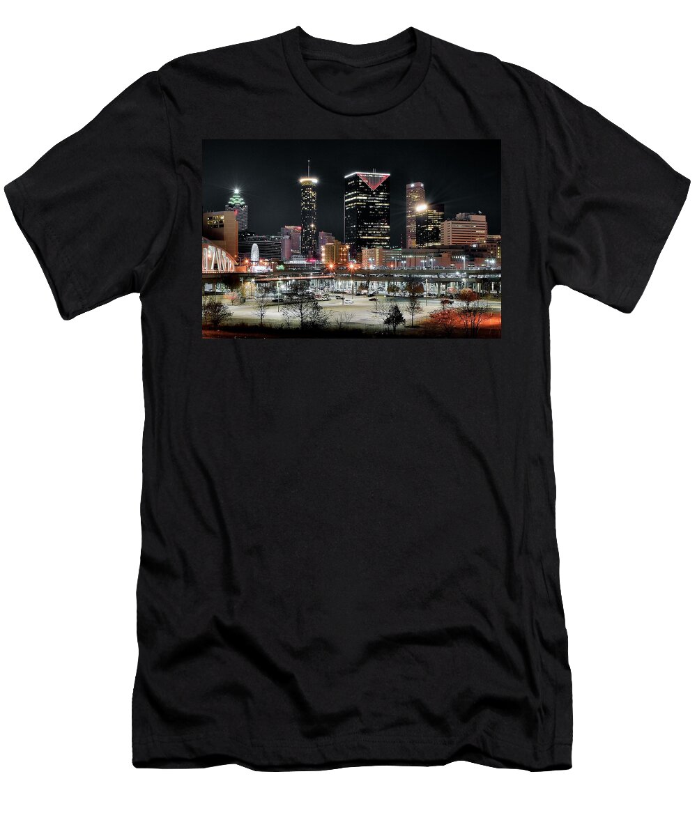 Atlanta T-Shirt featuring the photograph Atlanta in Black and Color by Frozen in Time Fine Art Photography