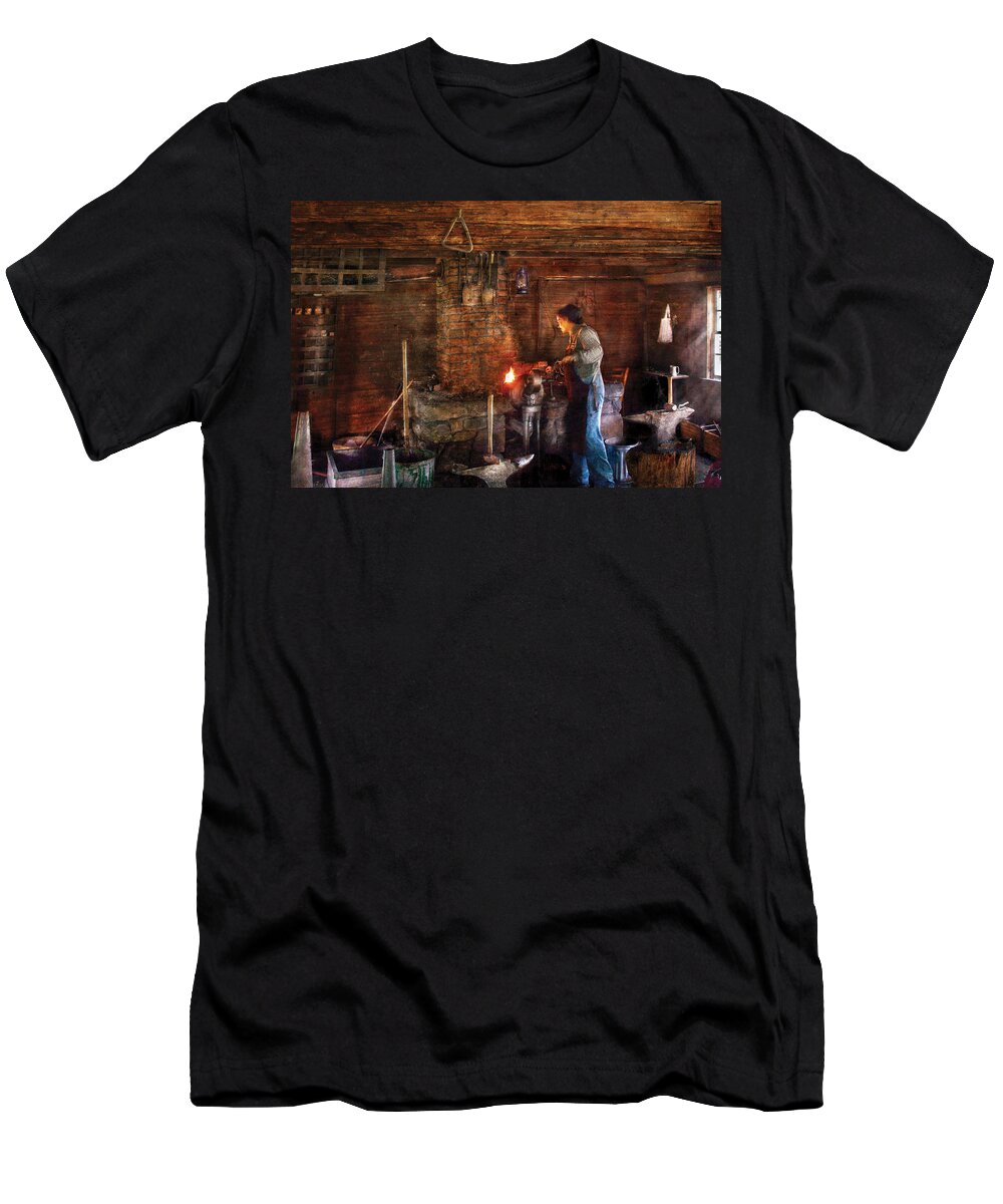 Savad T-Shirt featuring the photograph Blacksmith - Cooking with the Smith's by Mike Savad