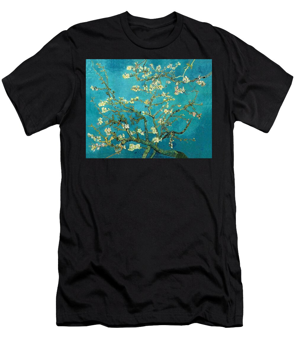 Van Gogh T-Shirt featuring the painting Blossoming Almond Tree by Vincent Van Gogh