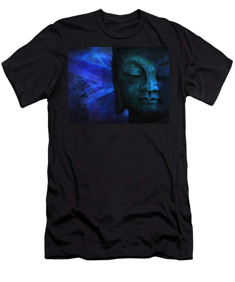 Buddha T-Shirt featuring the photograph Blue Balance by Joachim G Pinkawa