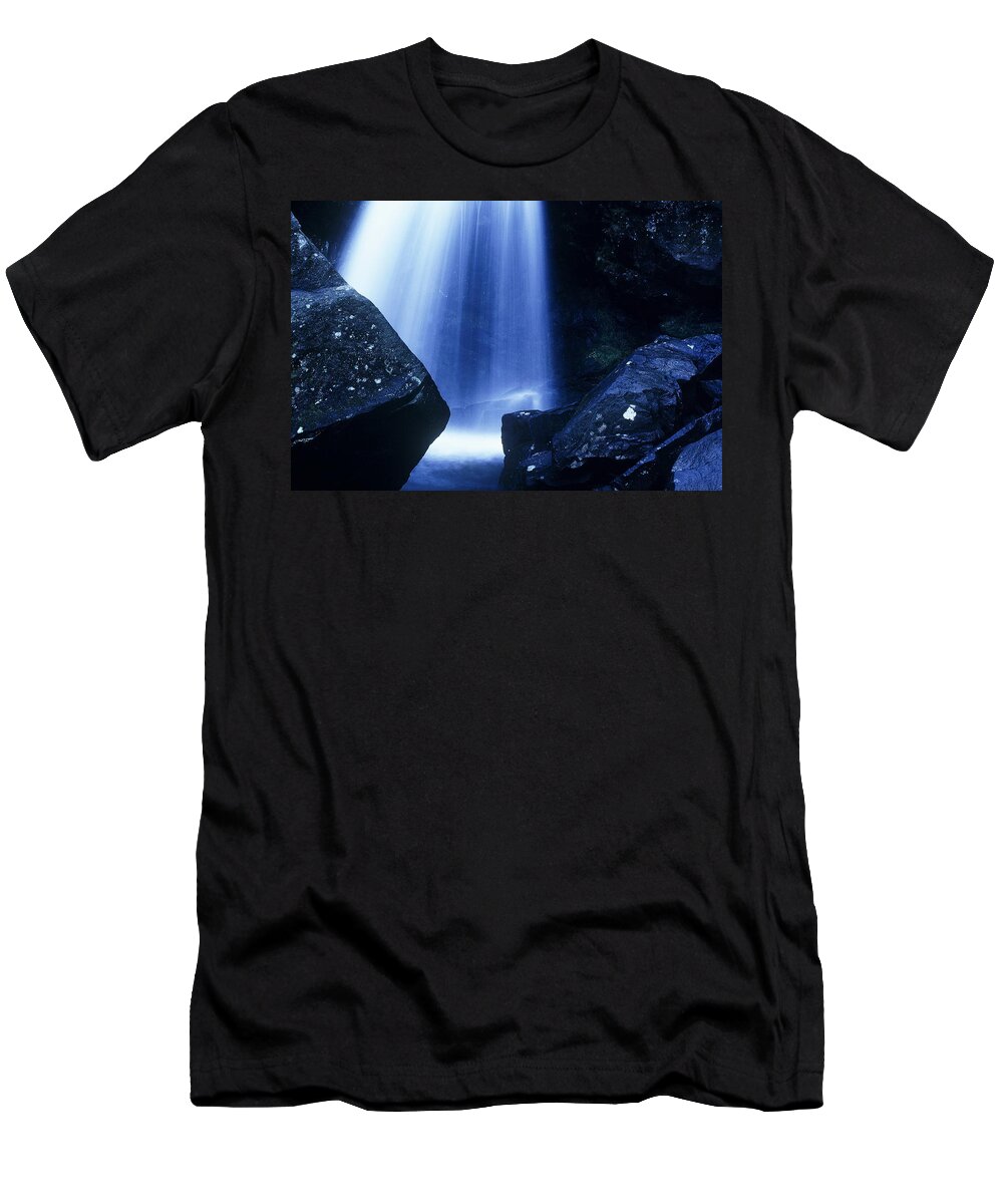 Waterfalls T-Shirt featuring the photograph Blue Falls by Rodney Lee Williams