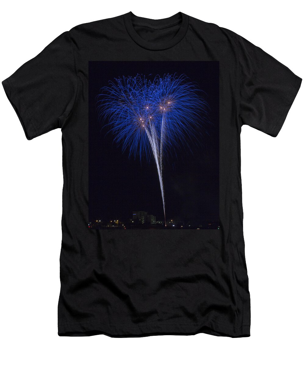 Fireworks T-Shirt featuring the photograph Blue Flowers by Robert Caddy