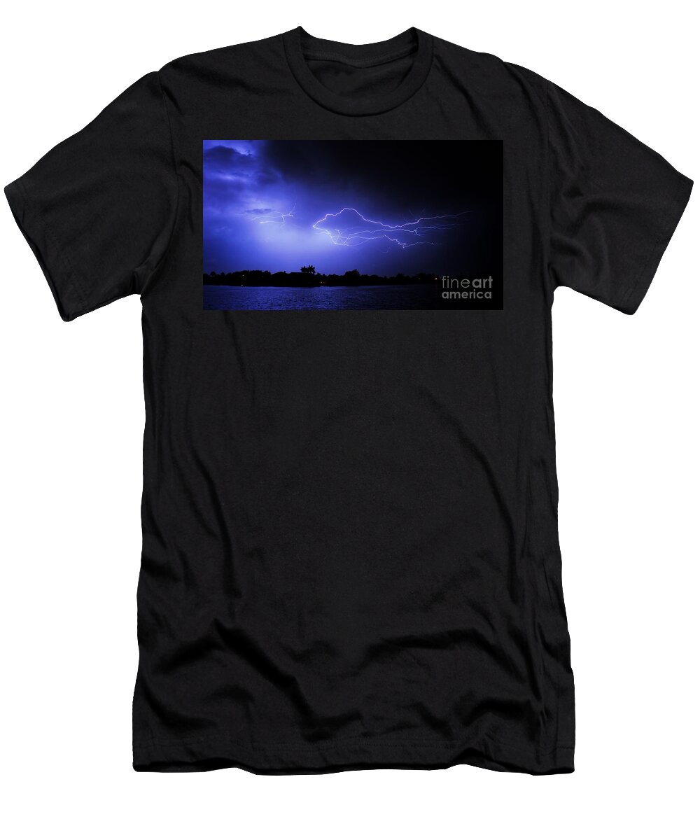 Powerful T-Shirt featuring the photograph Blue shark by Quinn Sedam