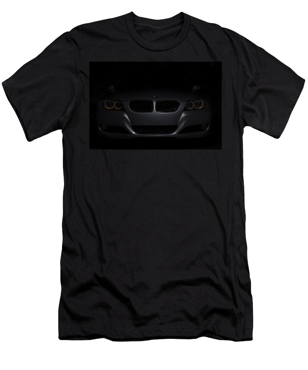 Car T-Shirt featuring the photograph BMW Car in black background by Paulo Goncalves