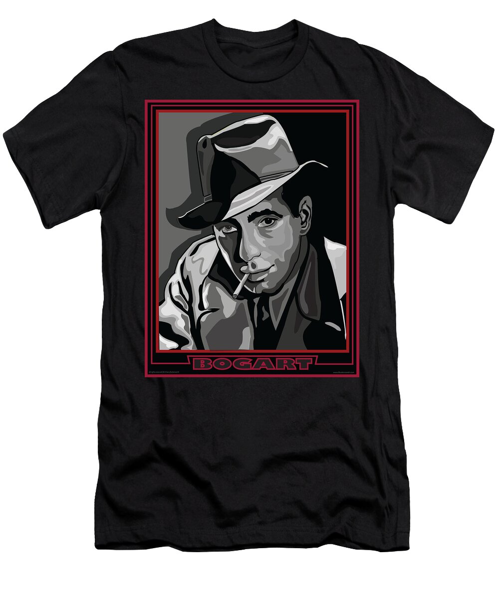 Humphery Bogart T-Shirt featuring the digital art Bogart by Larry Butterworth