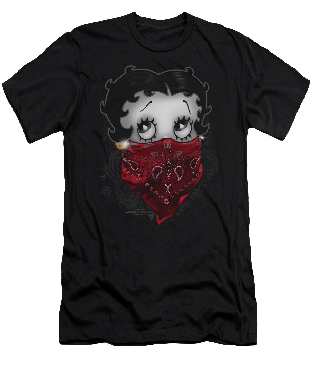 Betty Boop T-Shirt featuring the digital art Boop - Bandana And Roses by Brand A