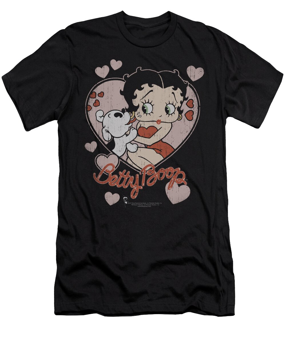 Betty Boop T-Shirt featuring the digital art Boop - Classic Kiss by Brand A