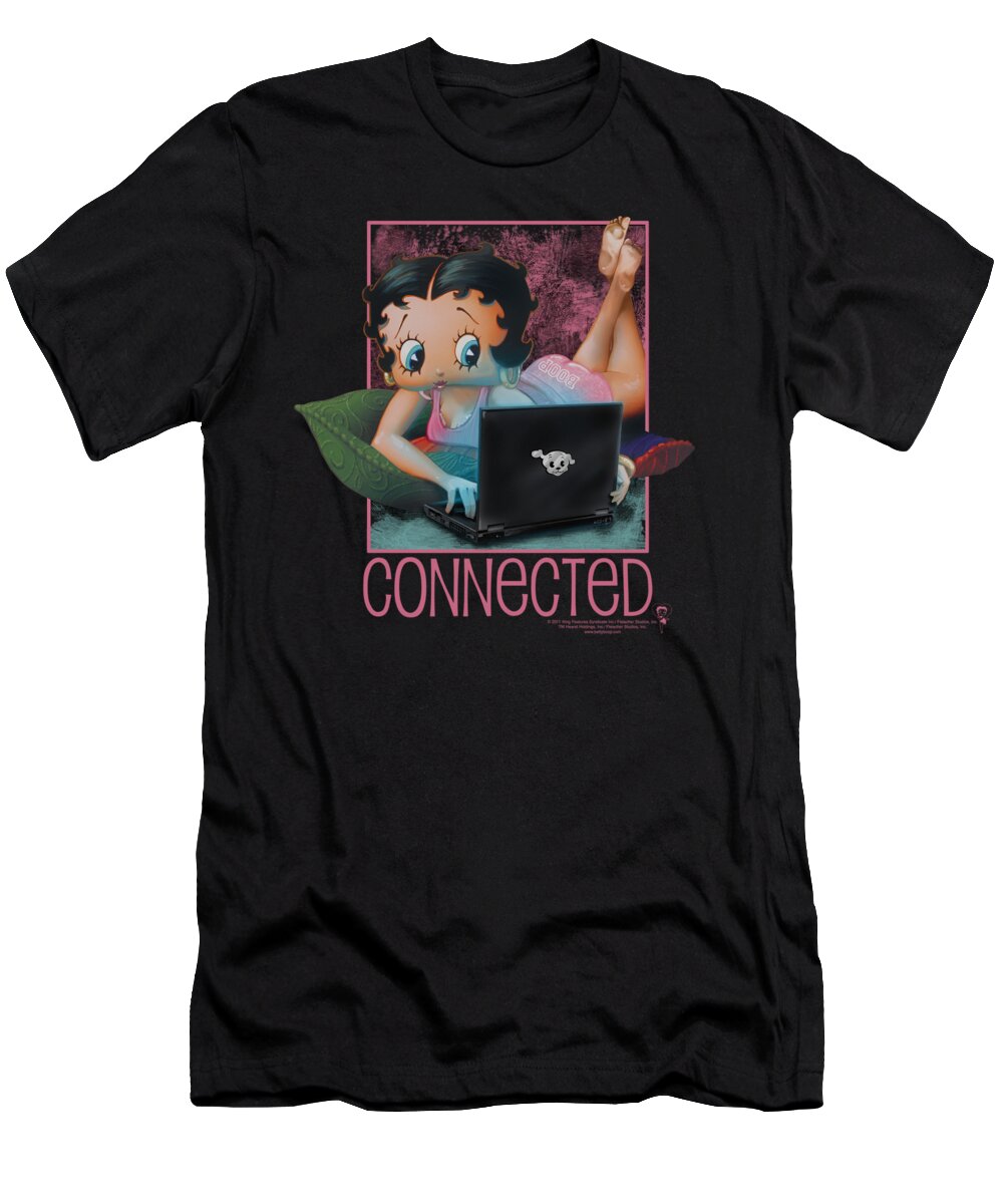 Betty Boop T-Shirt featuring the digital art Boop - Connected by Brand A