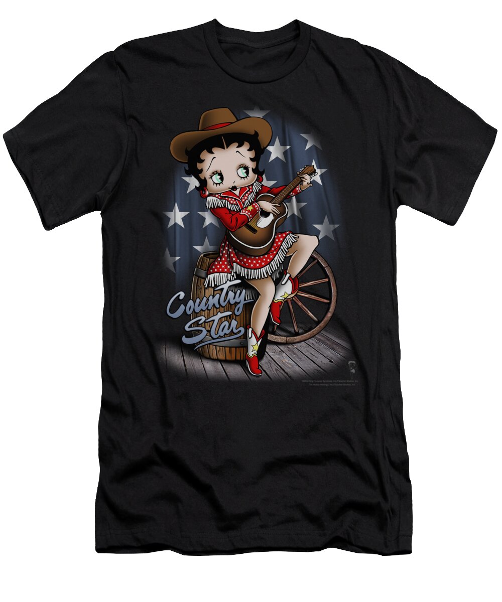 Betty Boop T-Shirt featuring the digital art Boop - Country Star by Brand A