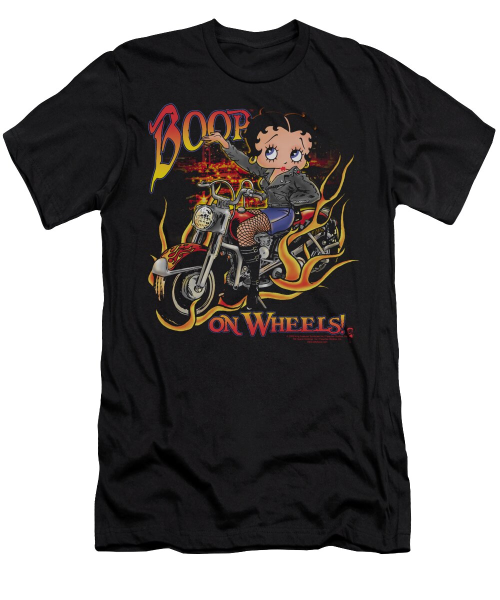 Betty Boop T-Shirt featuring the digital art Boop - On Wheels by Brand A