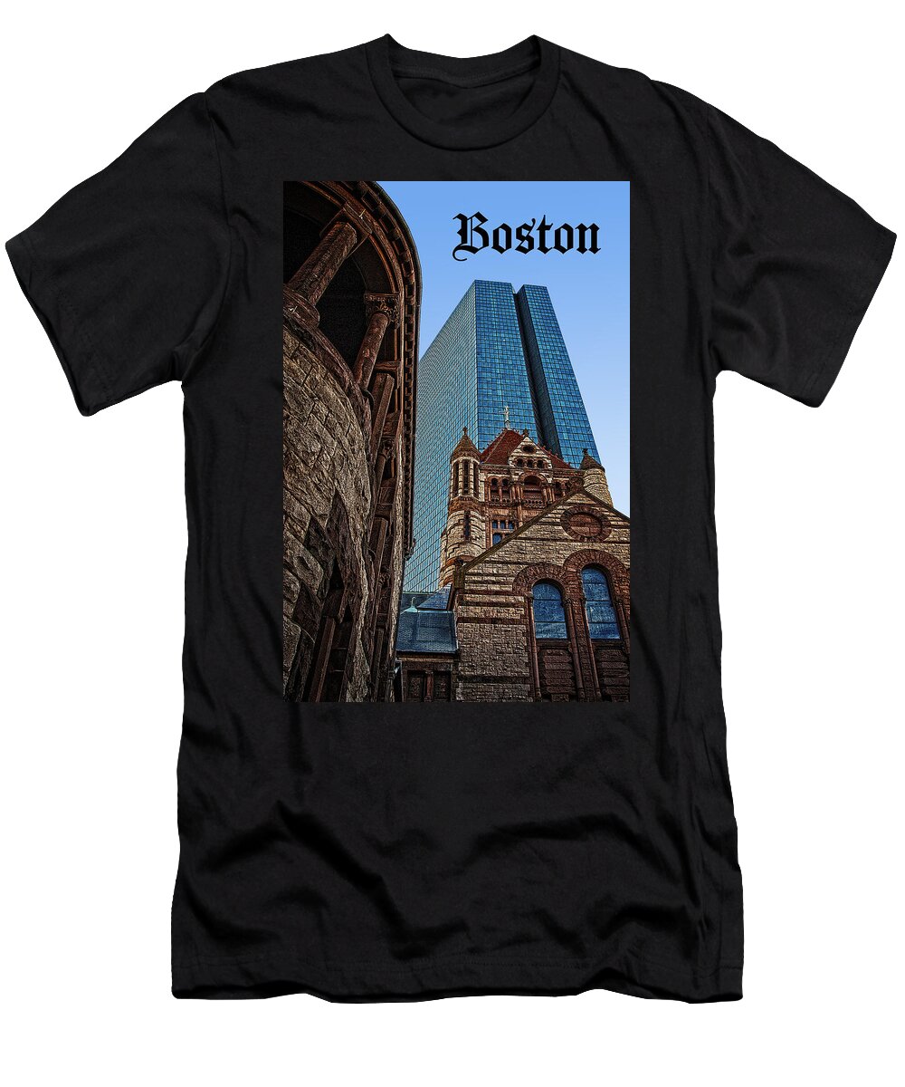 Boston T-Shirt featuring the photograph Boston Architecture Icon Poster by Phil Cardamone
