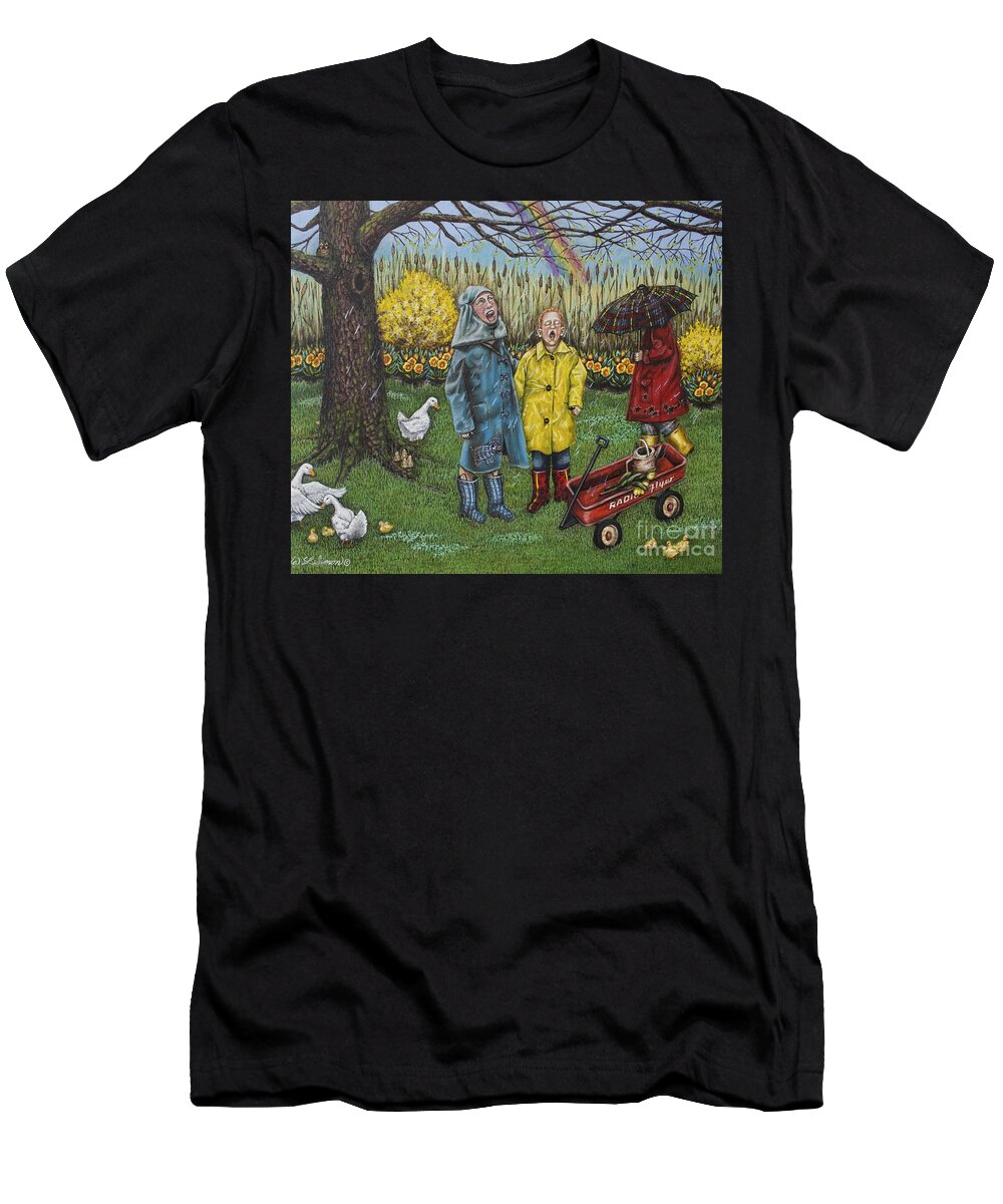 Color T-Shirt featuring the painting Boys are What Ever by Linda Simon