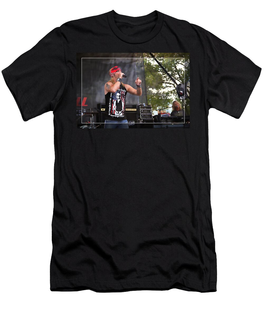 Bret Michaels T-Shirt featuring the photograph Bret Making Music by Alice Gipson