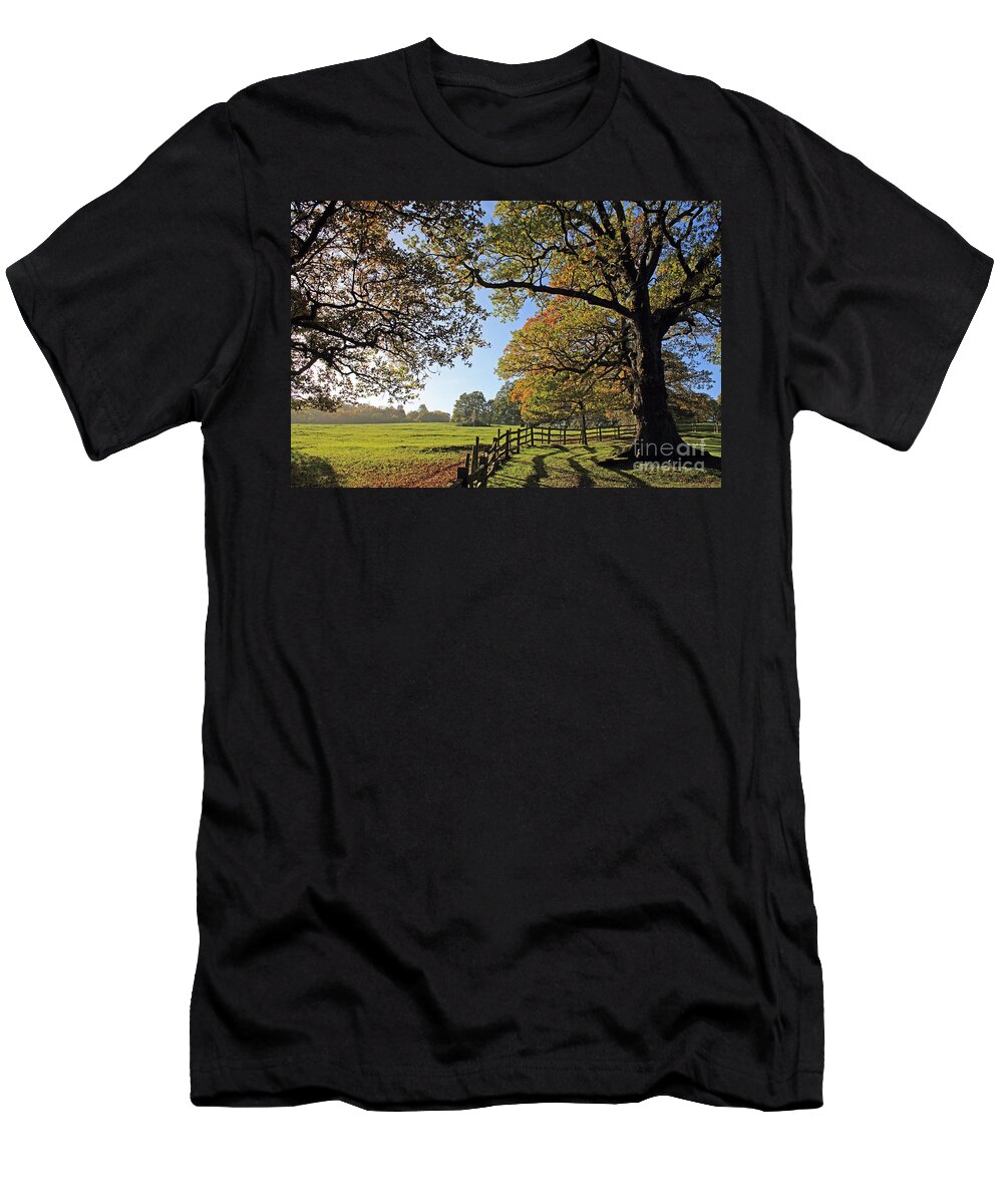 British English Countryside Landscape T-Shirt featuring the photograph British Autumn by Julia Gavin