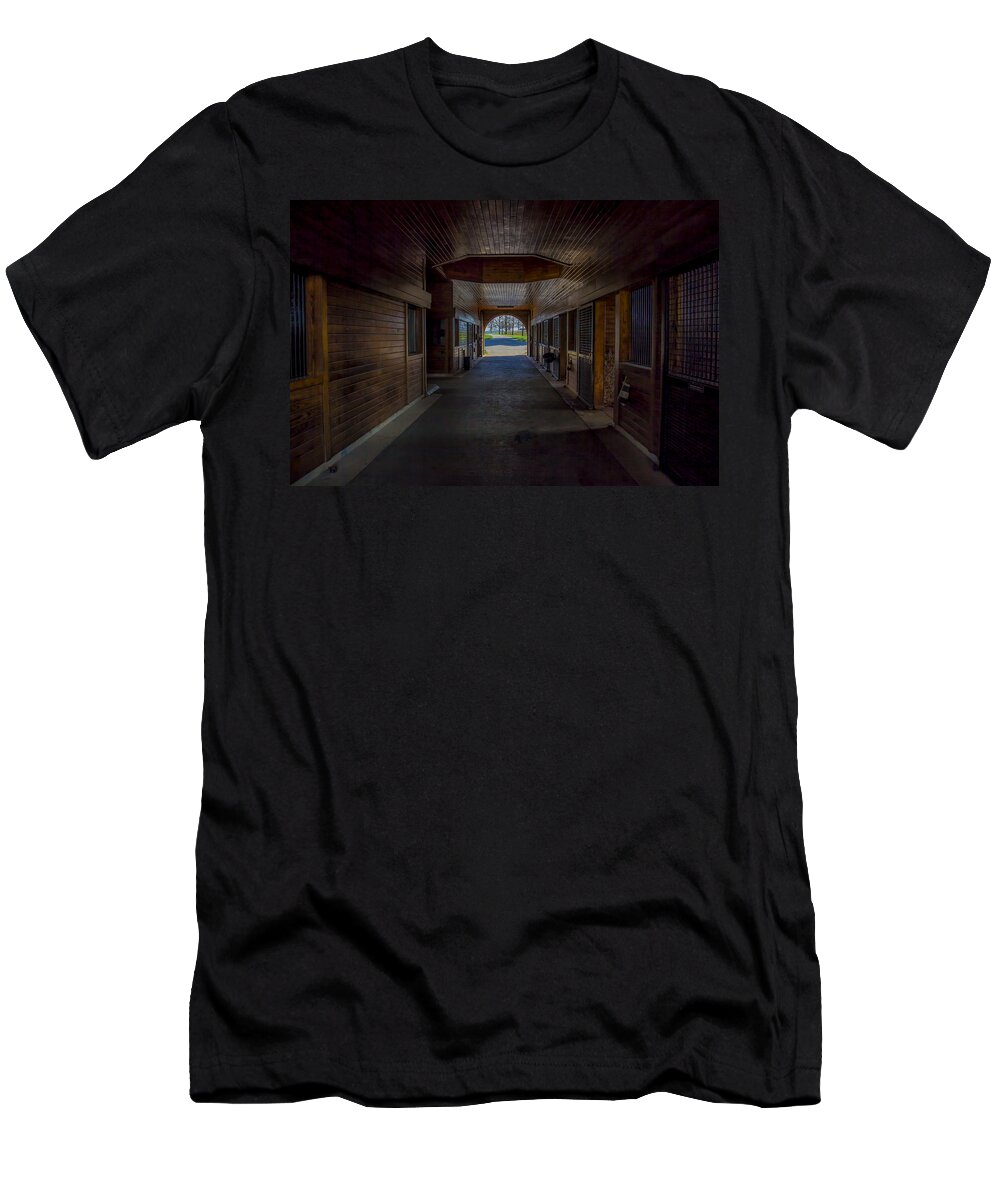 Animal T-Shirt featuring the photograph Broodmare Barn Donamire Farm Kentucky by Jack R Perry