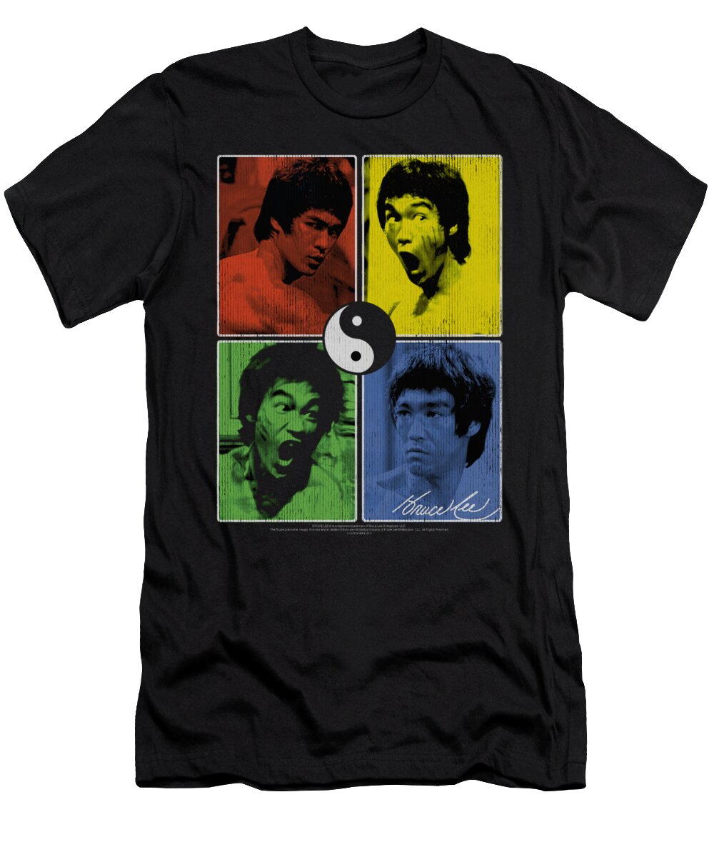  T-Shirt featuring the digital art Bruce Lee - Enter Color Block by Brand A