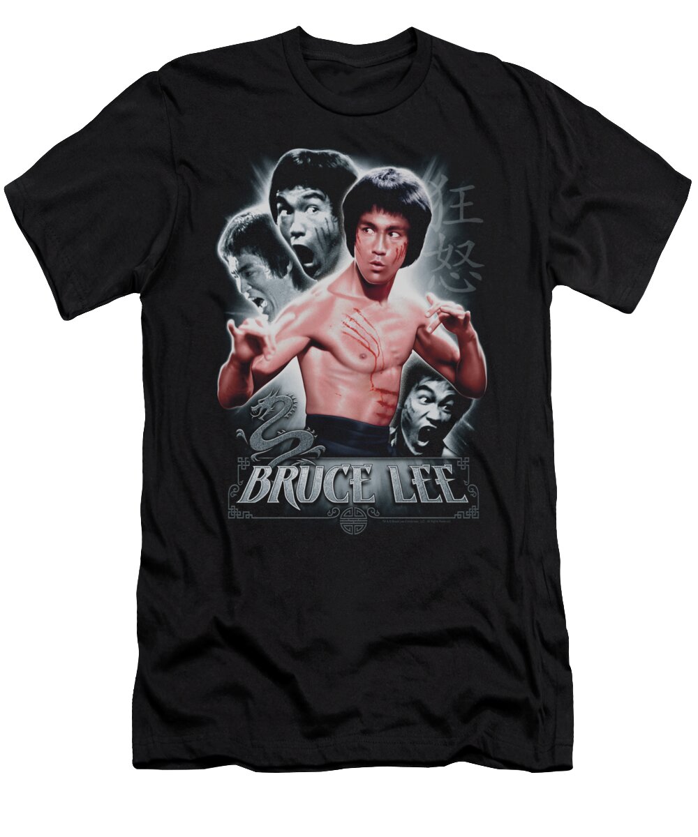 Bruce Lee T-Shirt featuring the digital art Bruce Lee - Inner Fury by Brand A