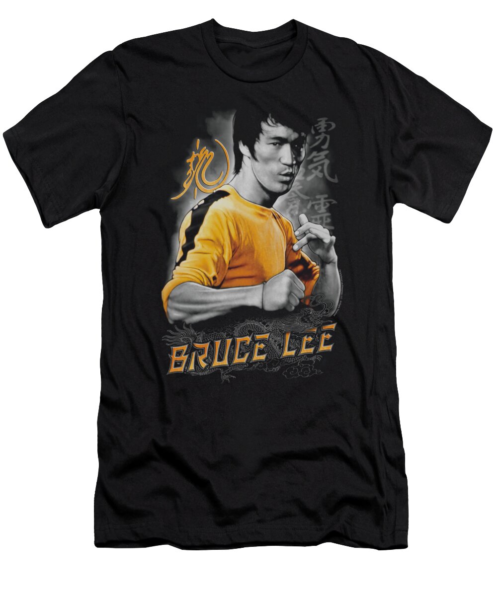 Bruce Lee T-Shirt featuring the digital art Bruce Lee - Yellow Dragon by Brand A