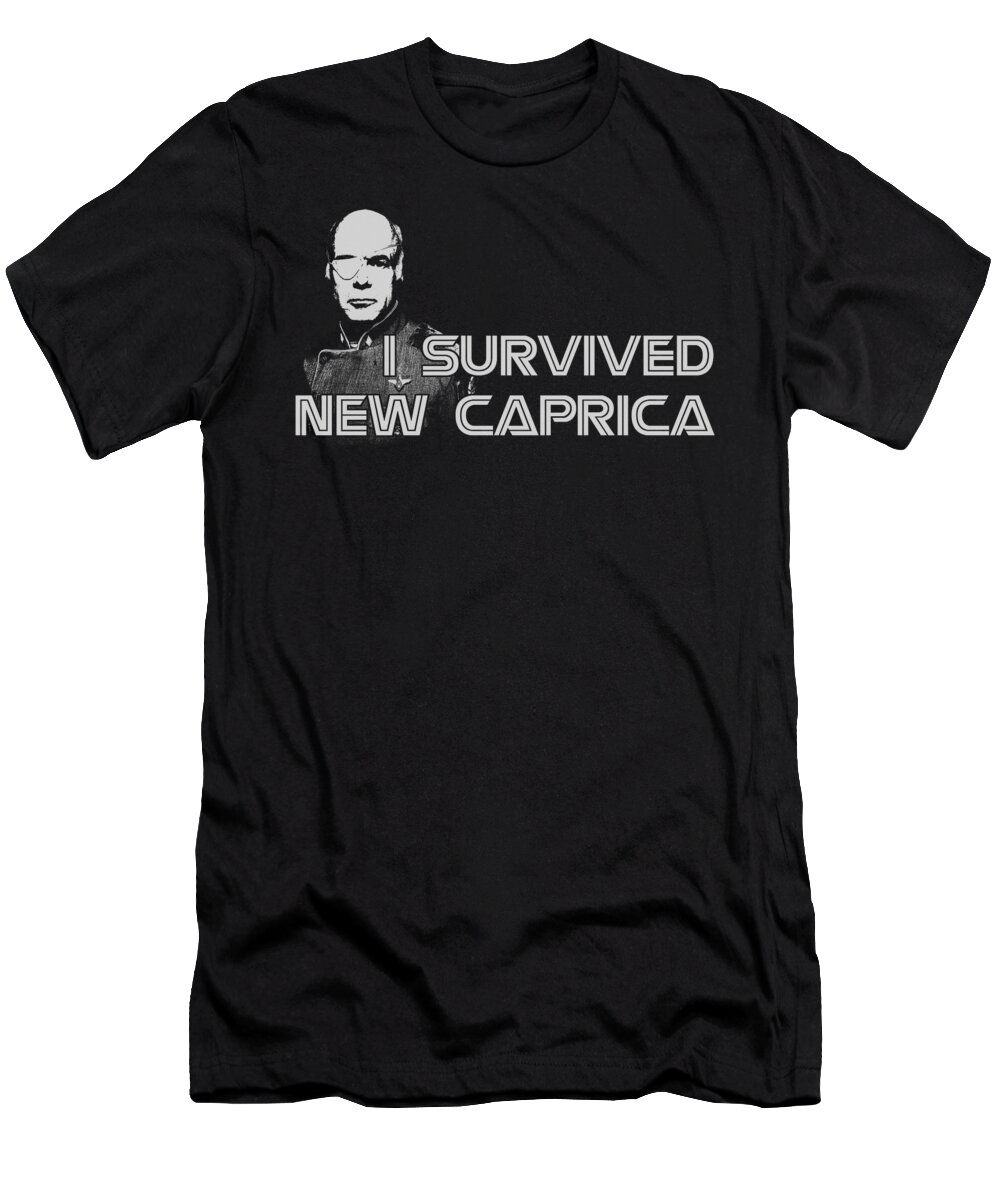 Battlestar T-Shirt featuring the digital art Bsg - I Survived New Caprica by Brand A