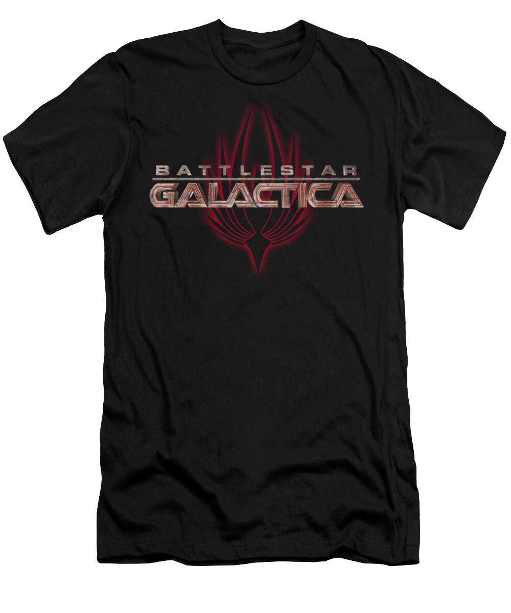 Battlestar T-Shirt featuring the digital art Bsg - Logo With Phoenix by Brand A