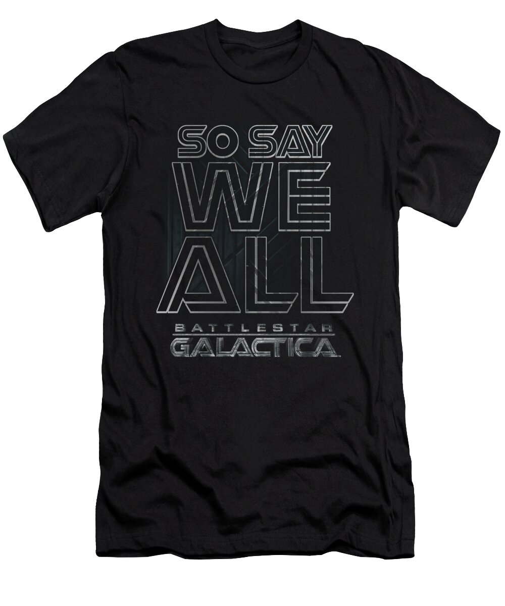 Battlestar T-Shirt featuring the digital art Bsg - Together Now by Brand A