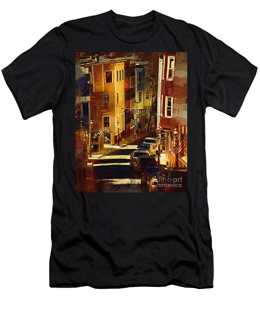 Street-scene T-Shirt featuring the painting Bunker Hill by Kirt Tisdale