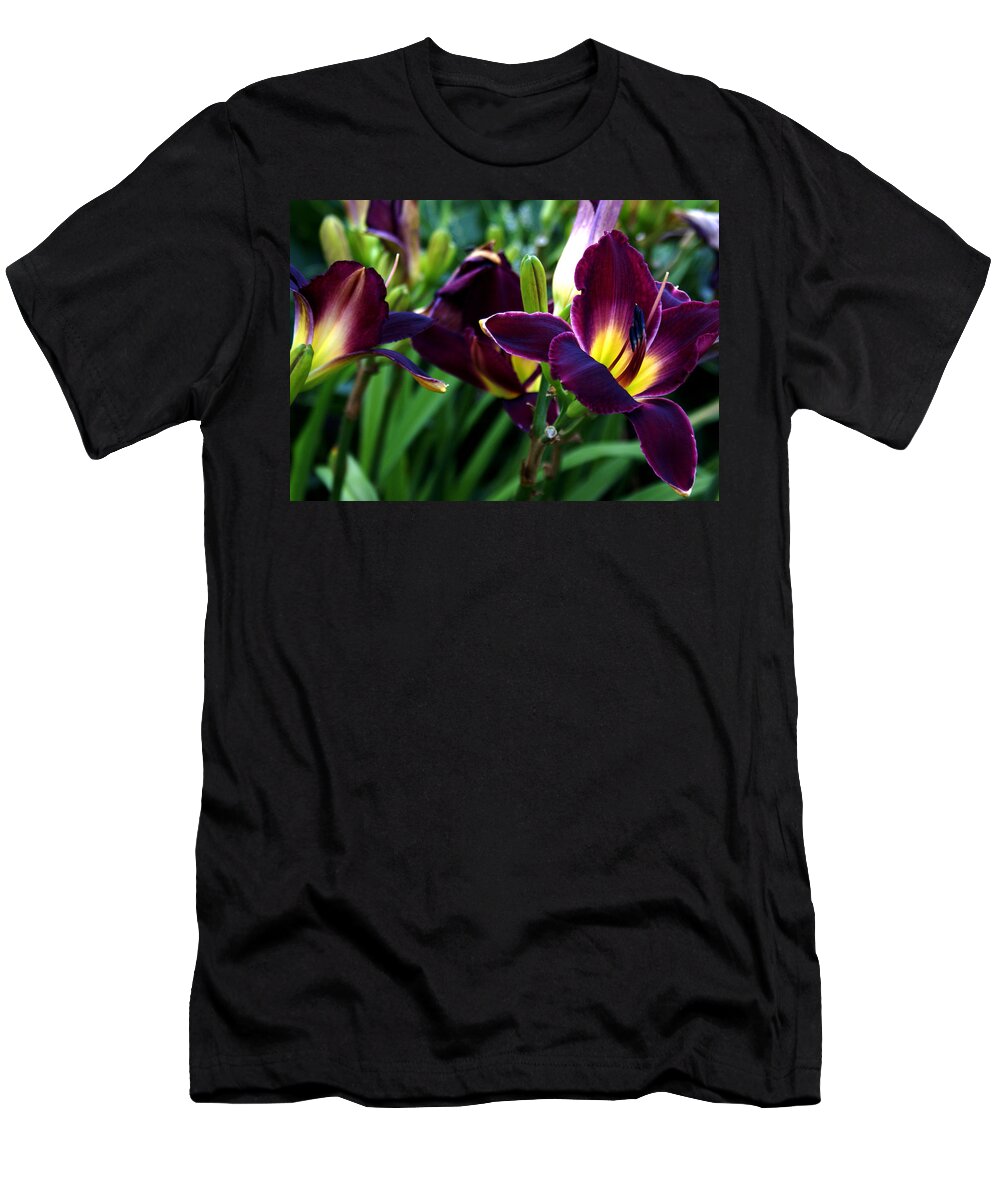 Landscape T-Shirt featuring the photograph Burgundy Lily by Chauncy Holmes