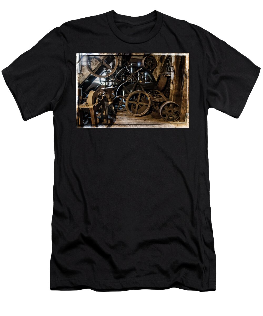Special Effect T-Shirt featuring the photograph Butte Creek Mill Interior Scene by Mick Anderson