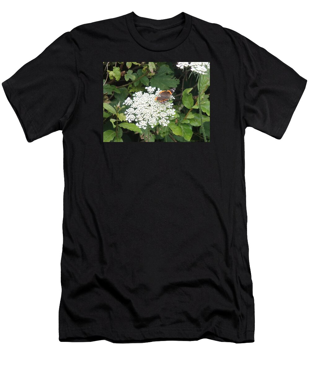 Butterfly T-Shirt featuring the photograph Butterfly on lace by Robert Nickologianis