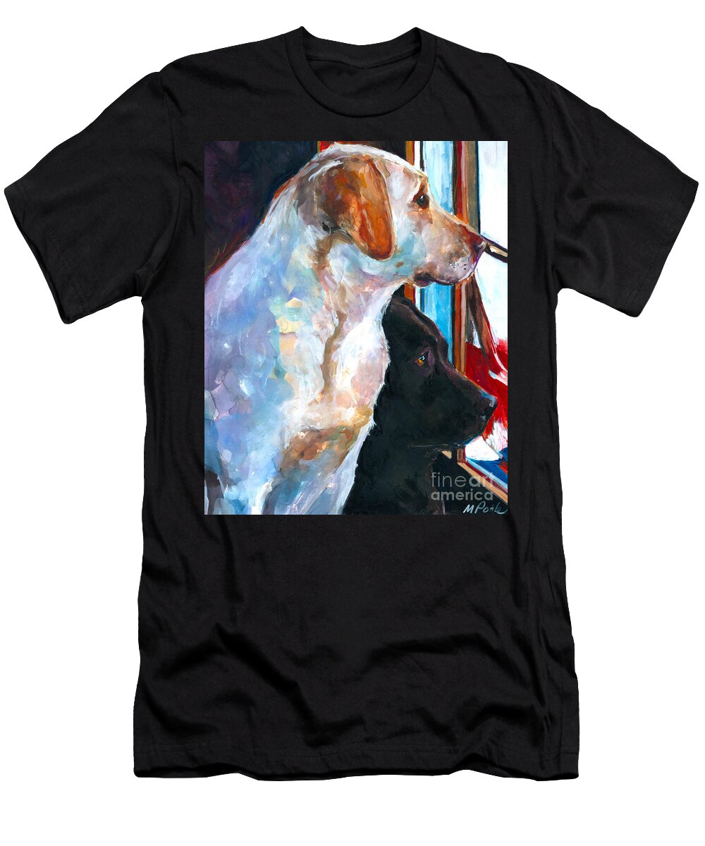 Labrador Retriever T-Shirt featuring the painting By My Side by Molly Poole
