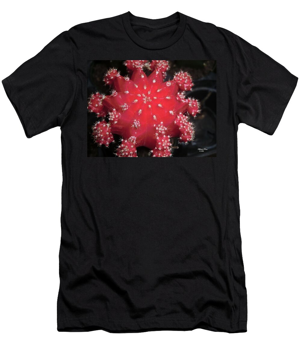 Red T-Shirt featuring the photograph Cactus Beauty by Michele Penn