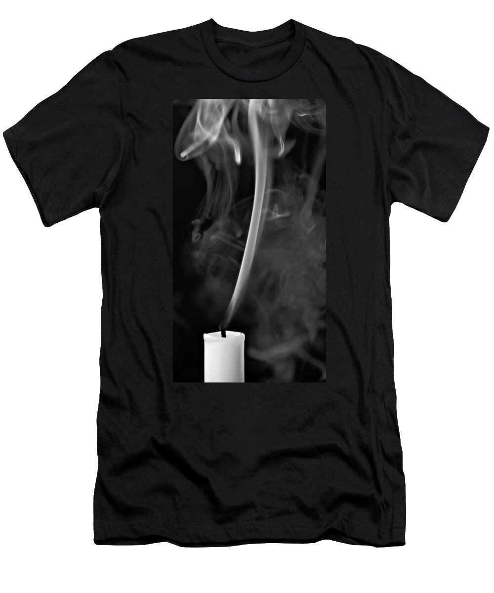 Candle T-Shirt featuring the photograph Candle smoke by Nigel R Bell