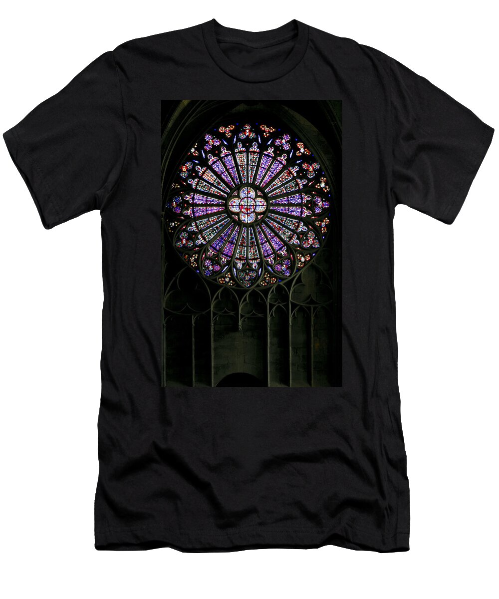 Carcassonne T-Shirt featuring the photograph Carcassonne rose window by Jenny Setchell