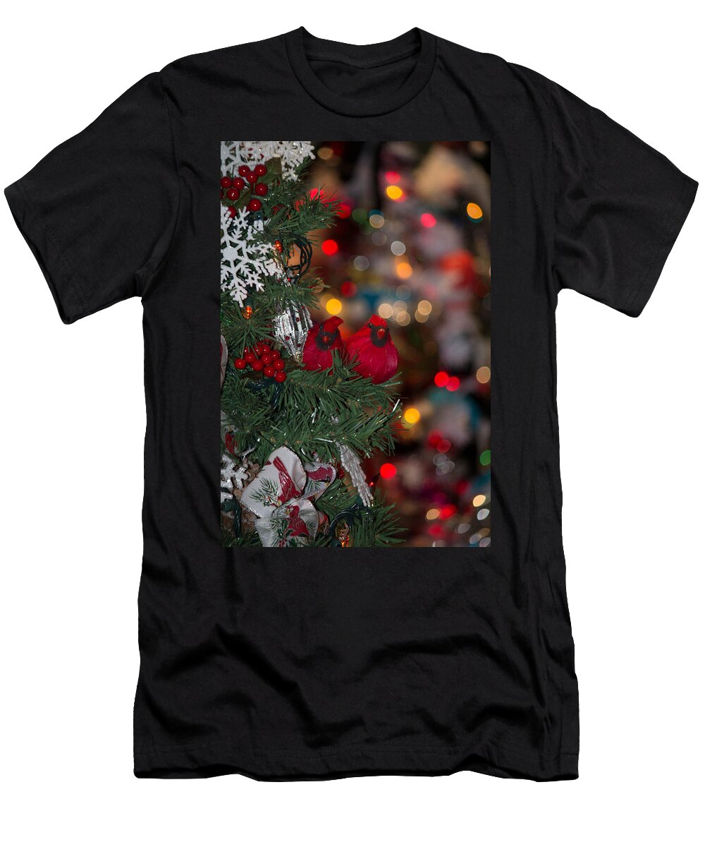 Birds T-Shirt featuring the photograph Cardinals at Christmas by Patricia Babbitt