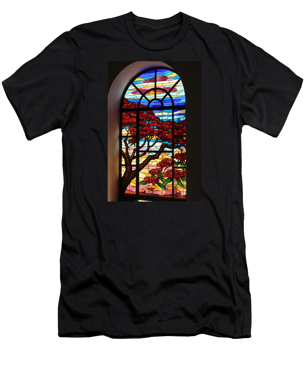 Stained Glass T-Shirt featuring the photograph Caribbean Stained Glass by Alice Terrill