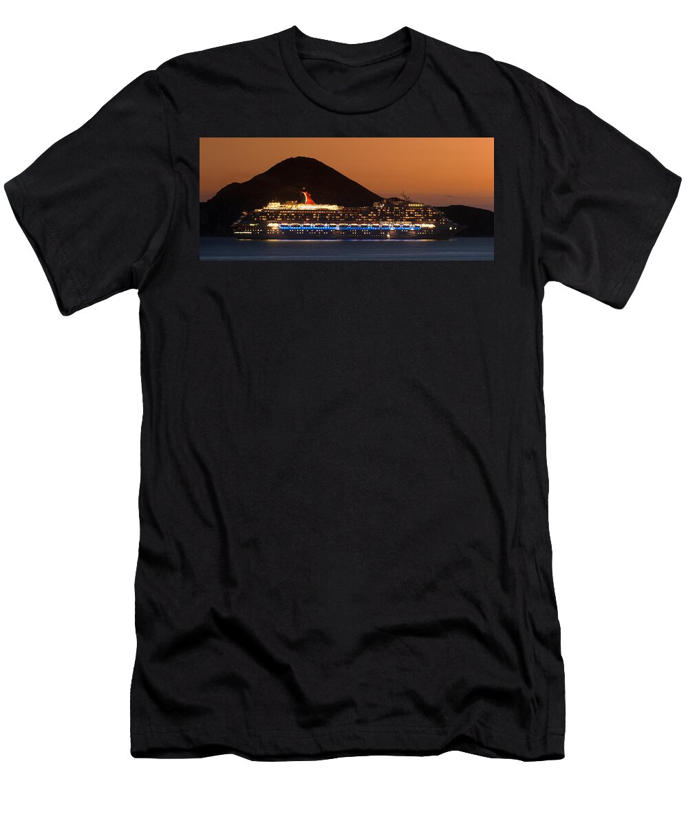 Los Cabos T-Shirt featuring the photograph Carnival Splendor at Cabo San Lucas by Sebastian Musial