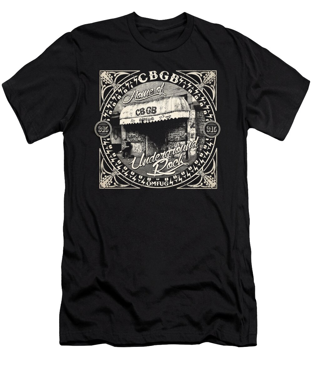  T-Shirt featuring the digital art Cbgb - Front Door by Brand A