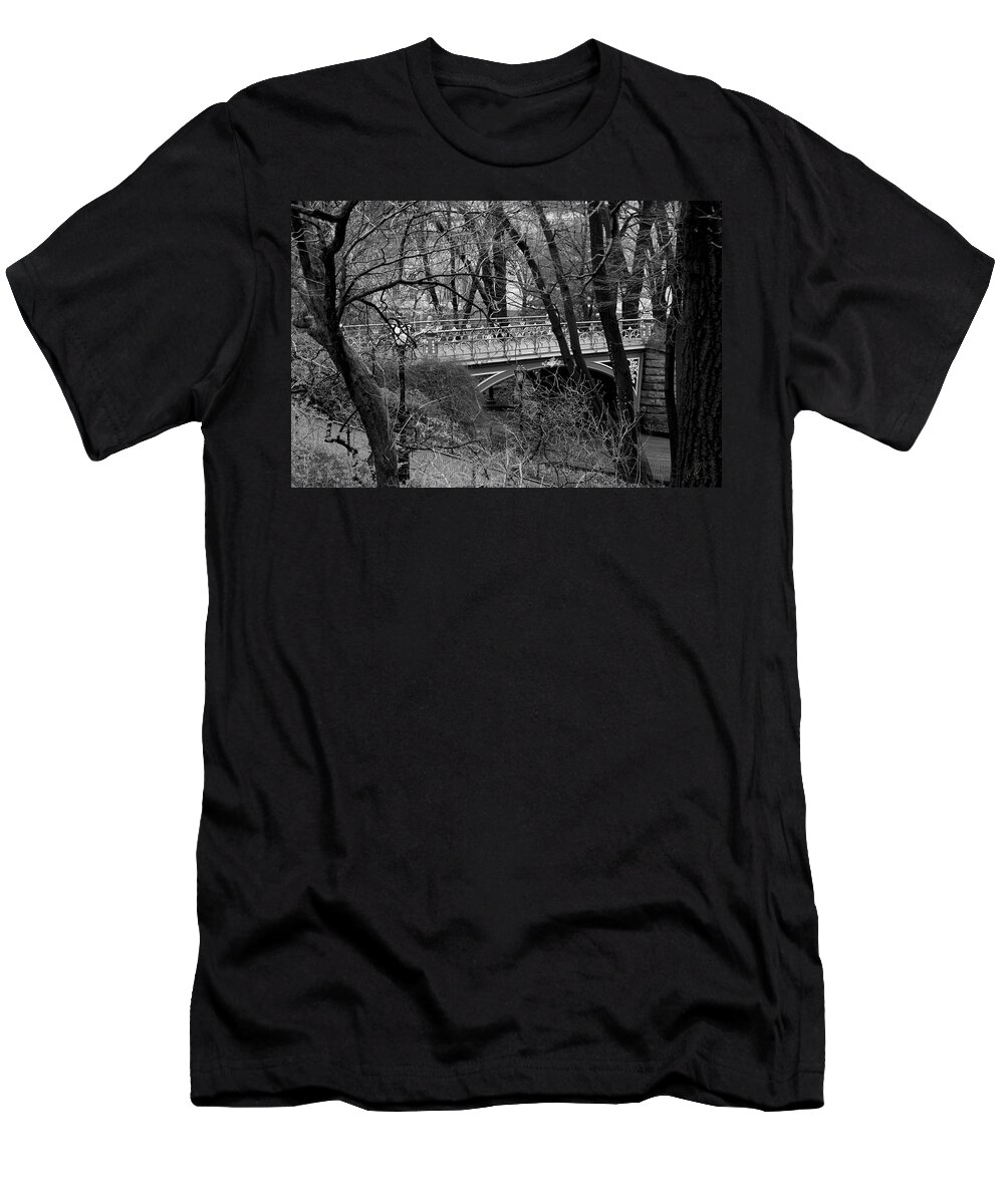 Central Park T-Shirt featuring the photograph Central Park 2 Black and White by Chris Thomas