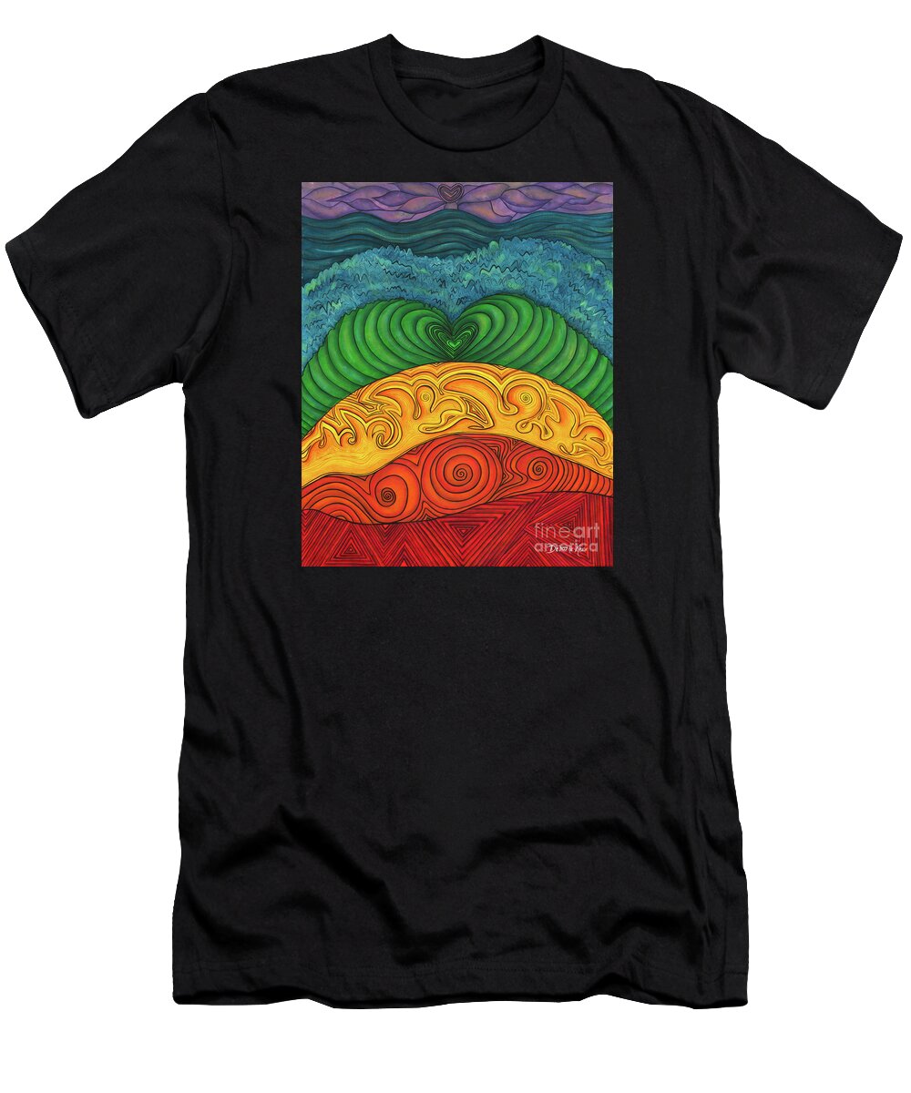 Chakra Painting T-Shirt featuring the painting Chakra Ascension by Deborha Kerr