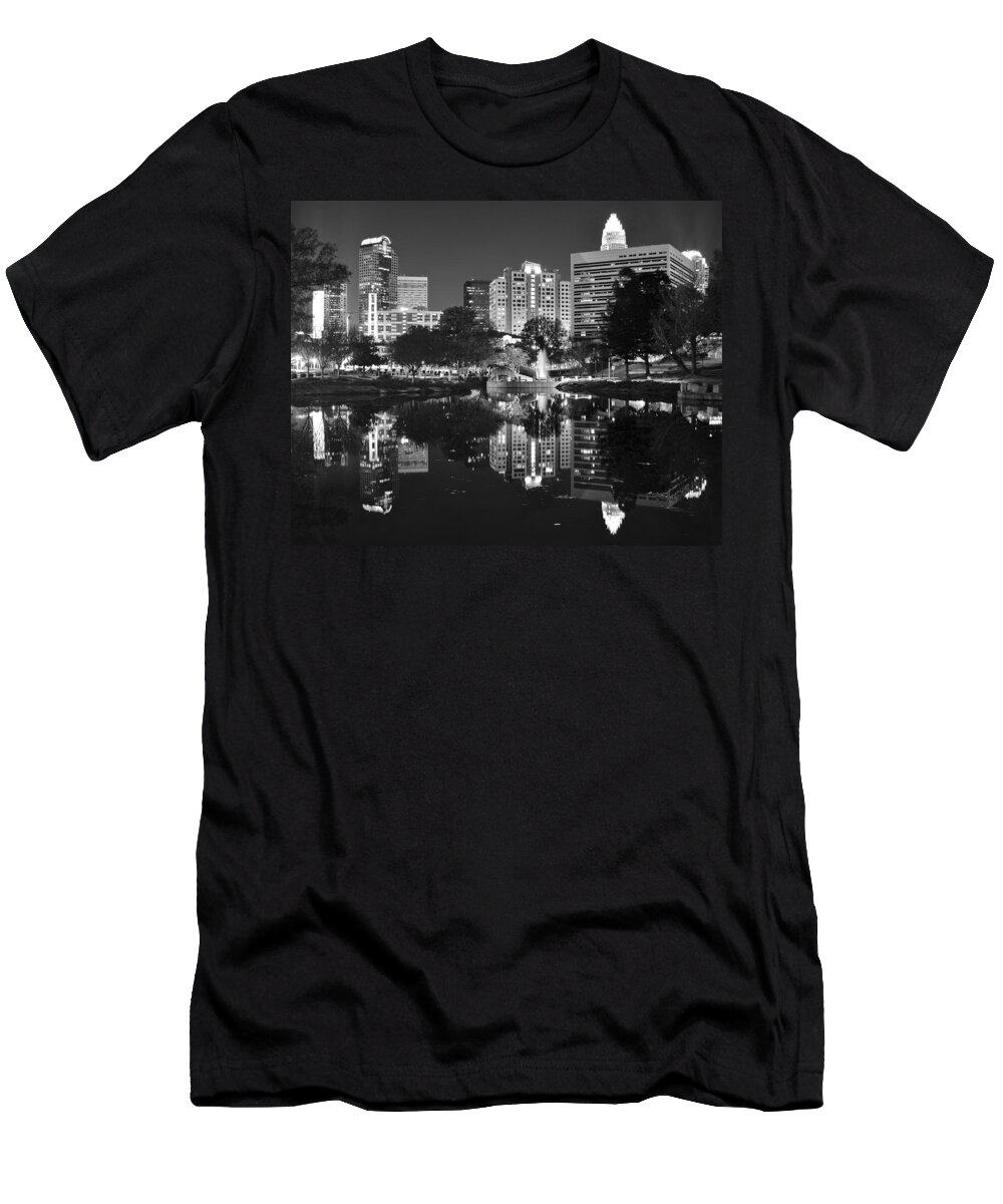 Charlotte T-Shirt featuring the photograph Charlotte Reflecting in Black and White by Frozen in Time Fine Art Photography