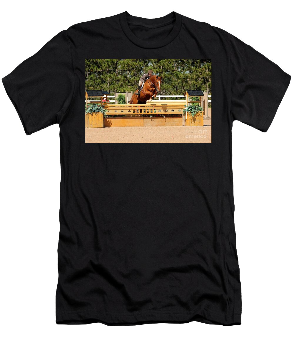 Horse T-Shirt featuring the photograph Chestnut Hunter by Janice Byer