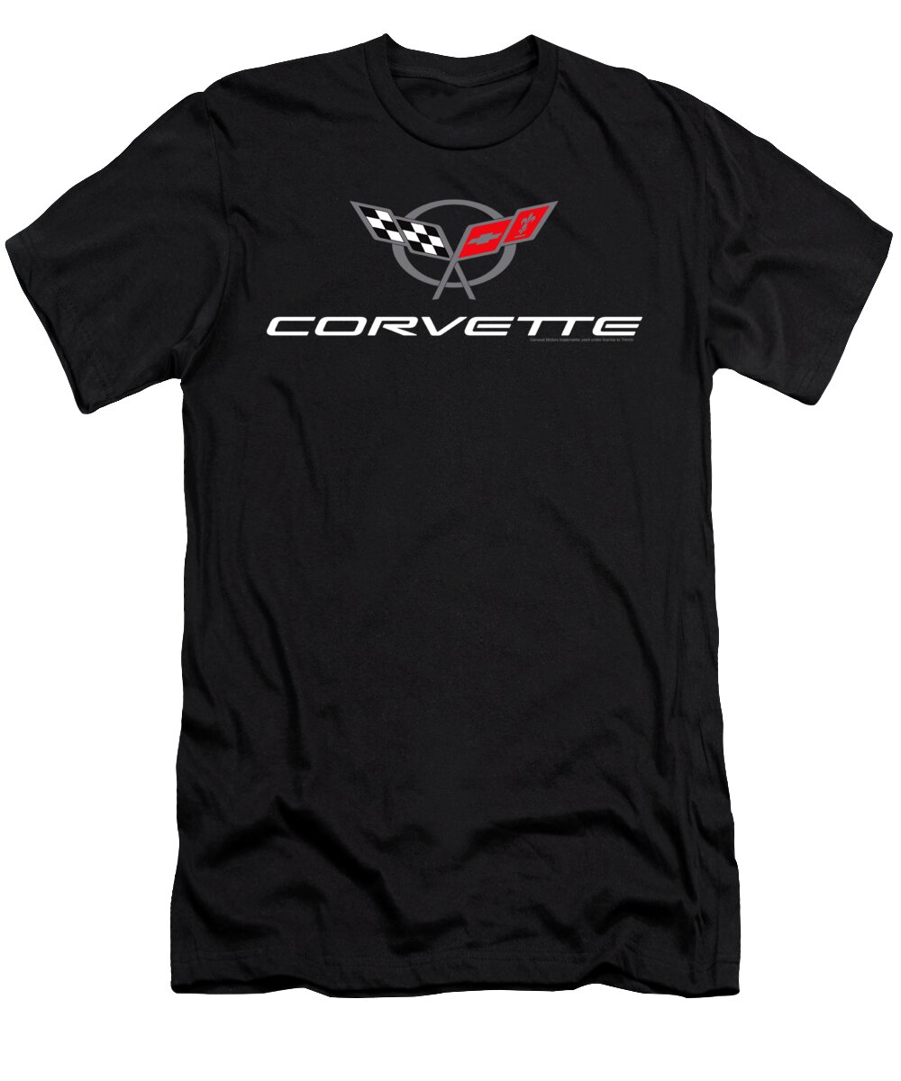  T-Shirt featuring the digital art Chevrolet - Corvette Modern Emblem by Brand A