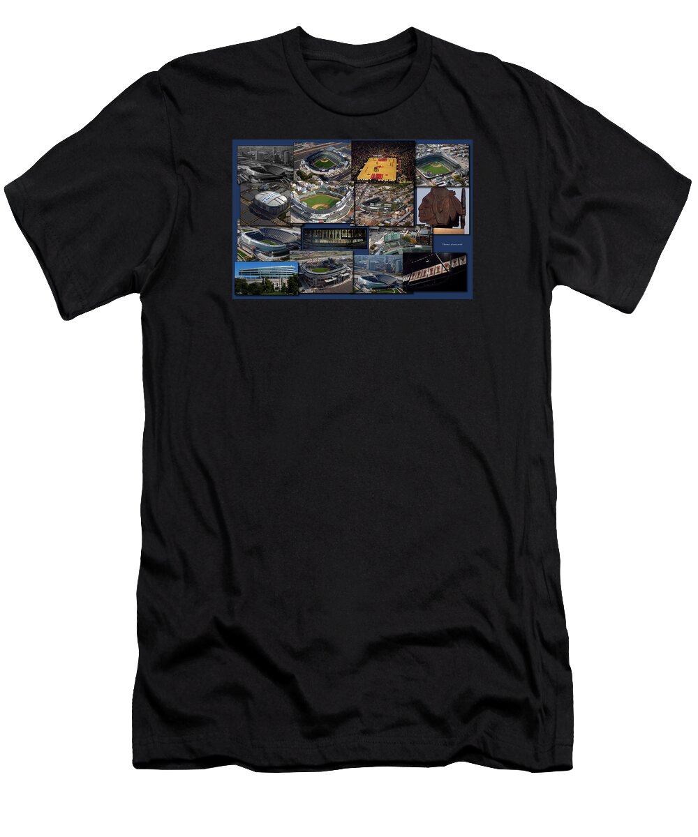 Black Hawks T-Shirt featuring the photograph Chicago Sports Collage by Thomas Woolworth