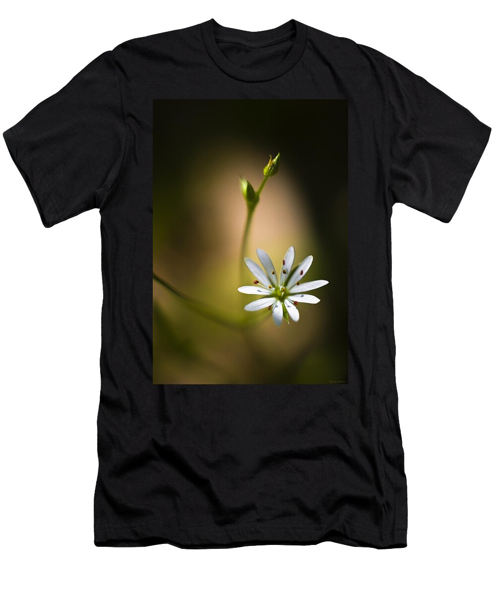 Chickweed T-Shirt featuring the photograph Chickweed Blossom and Bud by Marty Saccone