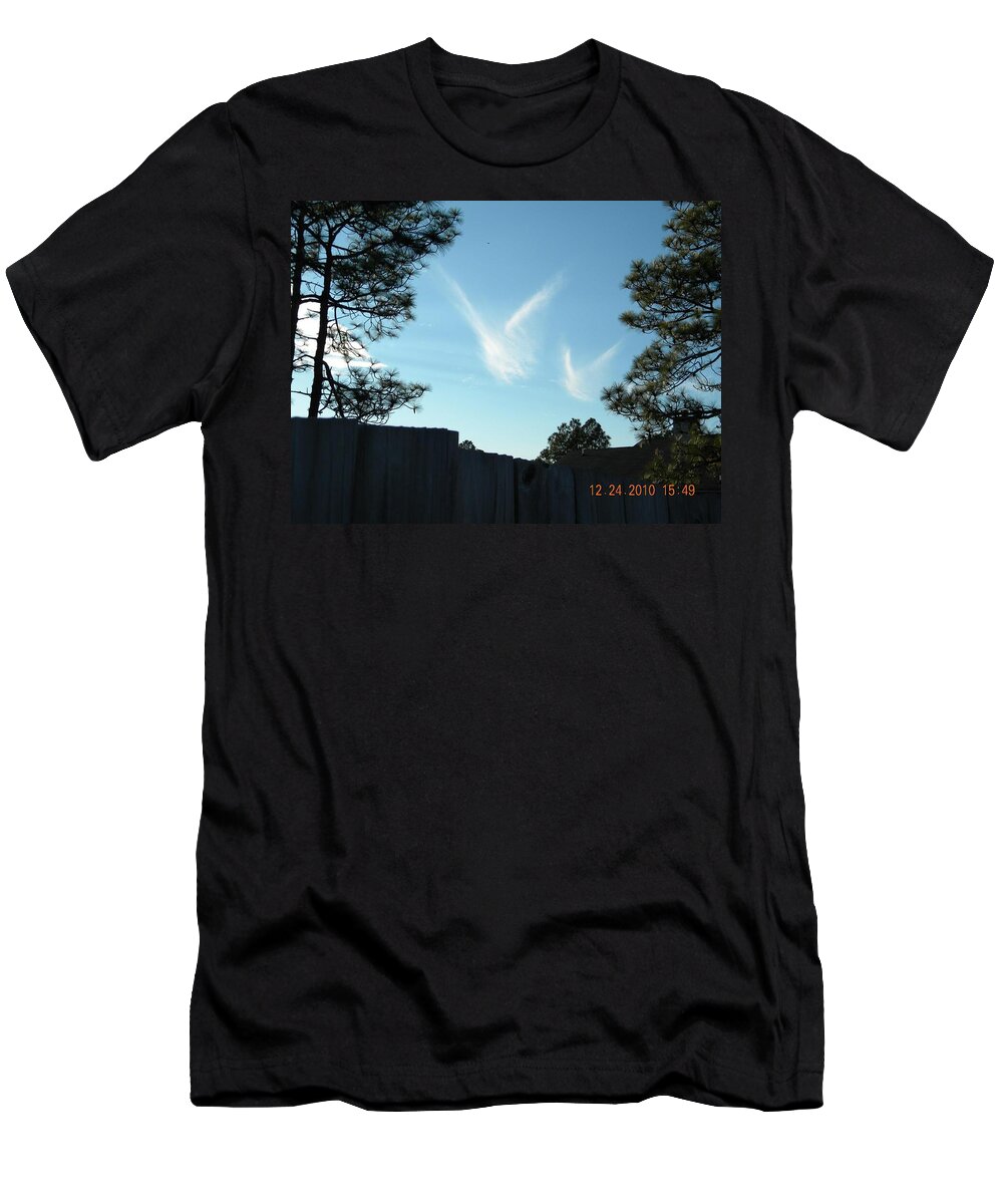 Clouds T-Shirt featuring the digital art Christmas Eve Snow Angels by Matthew Seufer