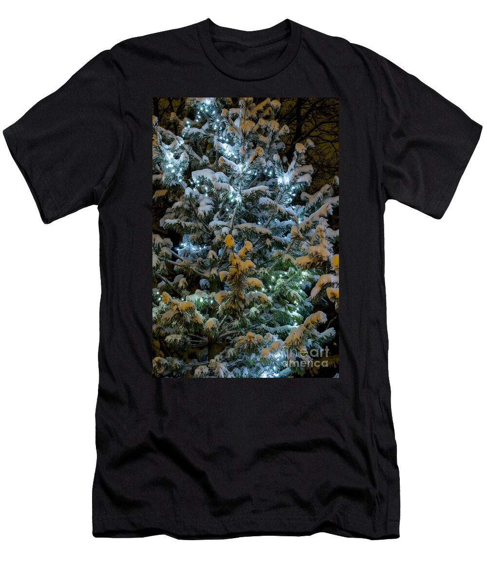 Pine T-Shirt featuring the photograph Christmas lights by Steven Ralser