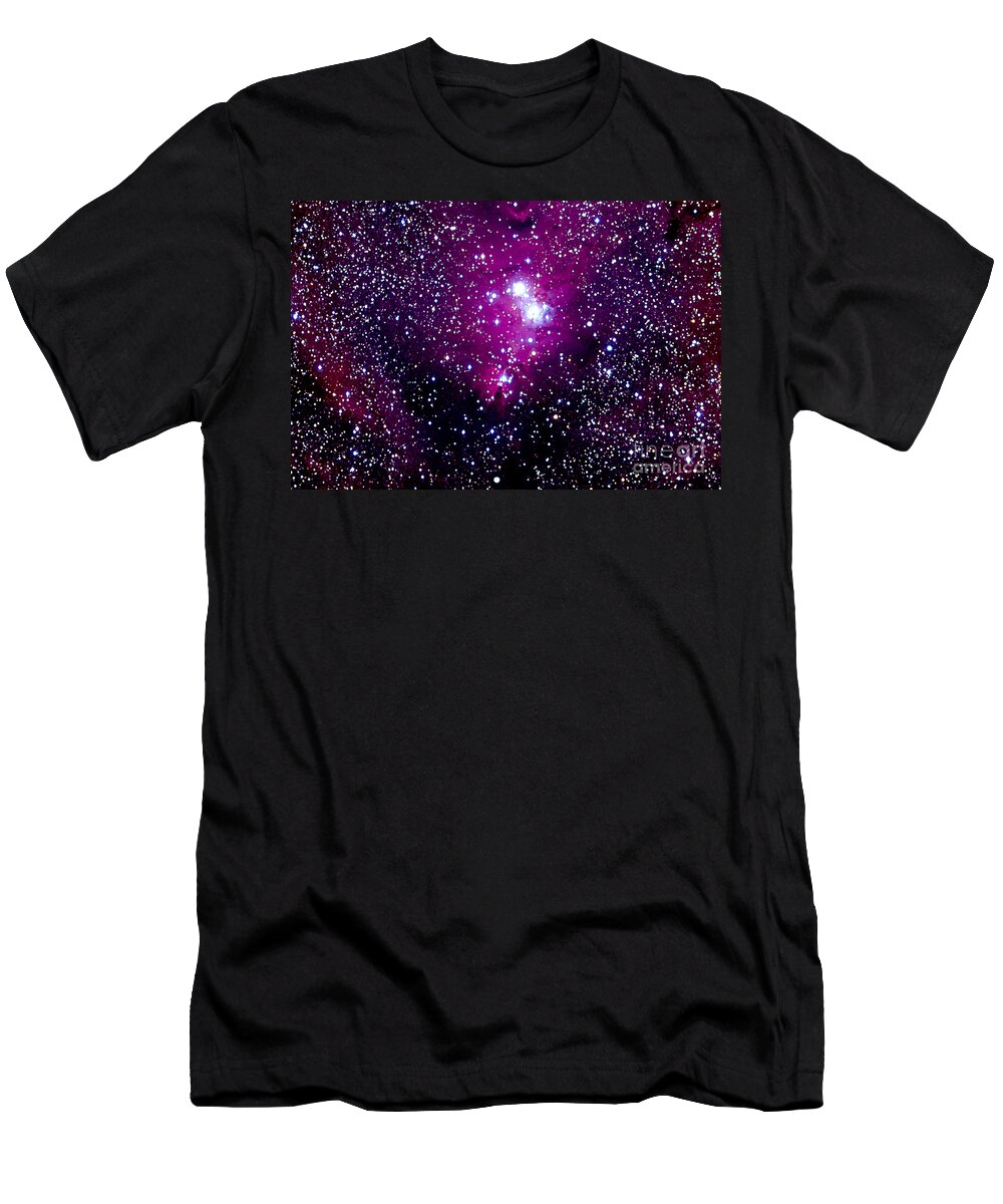 Christmas T-Shirt featuring the photograph Christmas Tree Cluster And Cone Nebula by John Chumack