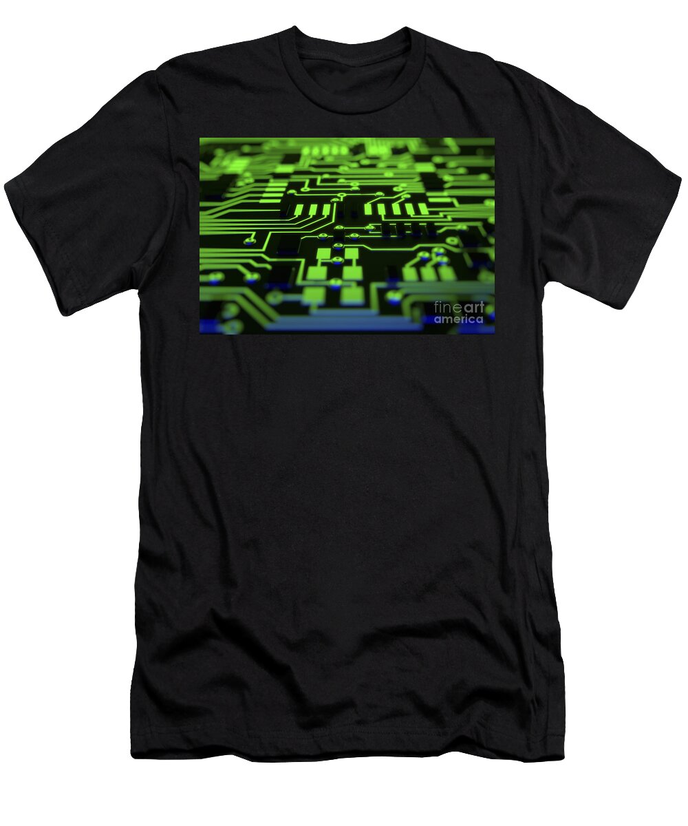 Information Transfer T-Shirt featuring the photograph Circuit Board by Science Picture Co