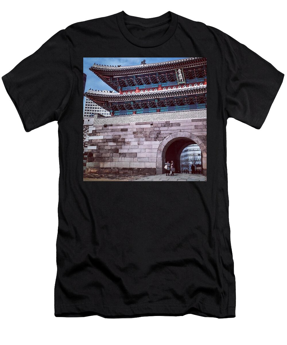 Beautiful T-Shirt featuring the photograph City Gate, Seoul, South Korea. This by Aleck Cartwright